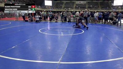145 lbs Quarterfinal - Elijah Phoutasen, Chesapeake vs Braxtan Kerr, Millerstown