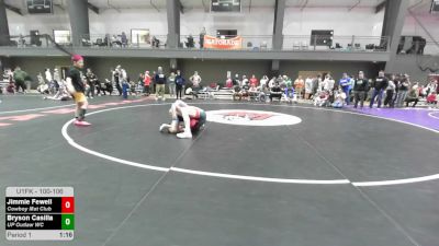 100-106 lbs Semis - Jimmie Fewell, Cowboy Mat Club vs Bryson Casilla, UP Outlaw WC