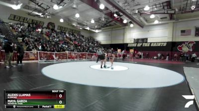 190 lbs 7th Place Match - Alexis Llamas, Elsinore vs Maya Garza, Newbury Park