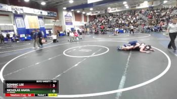 150 lbs Champ. Round 1 - Dominic Lee, Great Oaks vs Nicholas Anaya, La Habra