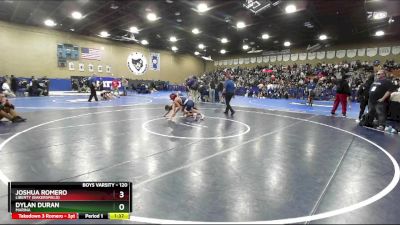 120 lbs Champ. Round 1 - Dylan Duran, Marina vs Joshua Romero, Liberty (Bakersfield)