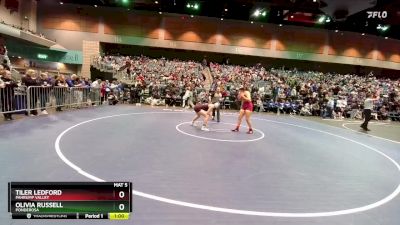 170 lbs Cons. Round 3 - Tiler Ledford, Pahrump Valley vs Olivia Russell, Ponderosa