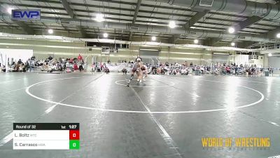 92 lbs Round Of 32 - Laetyn Boltz, WTC vs Savannah Carrasco, HURRICANE WRESTLING ACADEMY