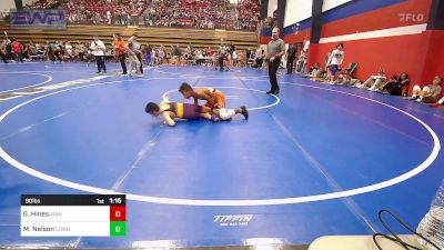 90 lbs Round Of 16 - Gage Hines, Vian Wrestling Club vs Montra Nelson, Cowboy Wrestling