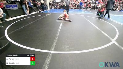 61 lbs Quarterfinal - Aidan Parker, Prairie Grove Youth Wrestling vs Noah Goekler, Claremore Wrestling Club