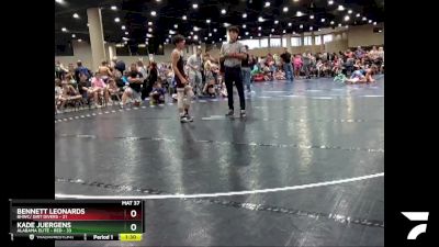 100 lbs Semis & Wb (16 Team) - Bennett Leonards, BHWC/ Dirt Divers vs Kade Juergens, Alabama Elite - Red