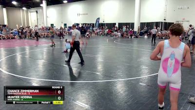 106 lbs Round 5 (16 Team) - Hunter Hodina, Iowa Hawks vs Chance Zimmerman, Team Nauman Blue