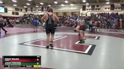 285 lbs Round 2 - Jonah Reiling, Lisbon vs Jaxun Pohlman, Clarion-Goldfield-Dows