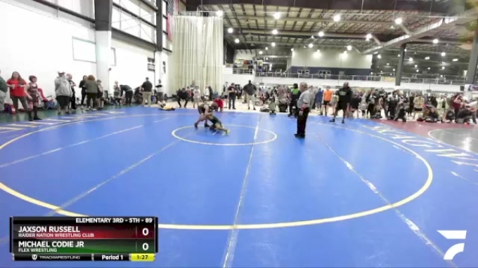 89 lbs Quarterfinal - Jaxson Russell, Raider Nation Wrestling Club vs Michael Codie Jr, Flex Wrestling
