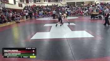 JV-4 lbs Cons. Semi - Dalton Merkes, Epworth, Western Dubuque vs Colton Smithhart, Cedar Rapids Kennedy