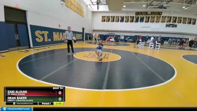 113 lbs Cons. Round 1 - Dean Baker, Liberty Christian School vs Zaid Alouisi, St. John`s School