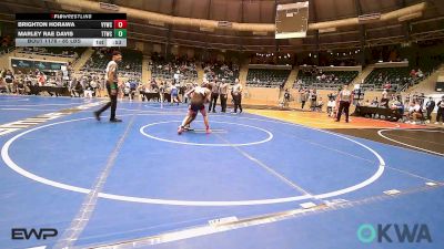 85 lbs Consolation - Brighton Horawa, Verdigris Youth Wrestling vs Marley Rae Davis, Team Tulsa Wrestling Club