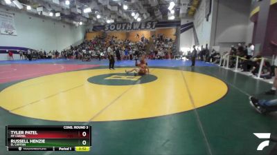 132 Boys Cons. Round 3 - Tyler Patel, Mt Carmel vs Russell Henzie, El Capitan