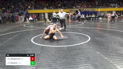 80 lbs Round Of 64 - Anthony Weightman, Belle Vernon vs Frank Shearer, Lakeview