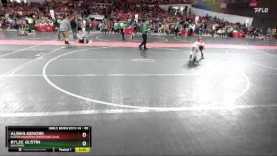 65 lbs Quarterfinal - Alisha Genore, Milton Monsters Wrestling Club vs Rylee Gustin, Wautoma