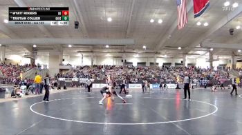AA 132 lbs Quarterfinal - Wyatt Rogers, Dobyns Bennett High School vs Tristian Collier, Green Hill High School