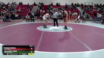 195 lbs Quarterfinal - Tyson Moran, White River vs Armando John, Toppenish Boys