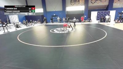 141 lbs Cons. Round 1 - Andrew Sas, Otterbein University vs Josiah Canales, Ferrum