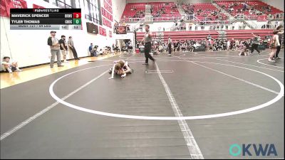 64 lbs Quarterfinal - Maverick Spencer, Keystone Kids Wrestling Club vs Tyler Thomas, Choctaw Ironman