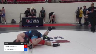 97 kg Rnd Of 16 - Robert Plympton, Oregon vs Joey Braunagel, Illinois Regional Training Center/Illini WC