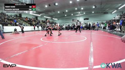 58-61 lbs Rr Rnd 2 - Trent Korb, Vinita Kids Wrestling vs Kannon Defour, Eufaula Ironheads Wrestling Club