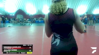 110-116 lbs Round 2 - Savannah Danielson, Lena/Bonduel vs Giuliana Norris, Batavia