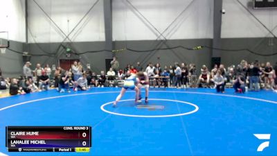 118 lbs Cons. Round 3 - Claire Hume, WA vs Lahalee Michel, WA