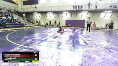 96-105 lbs Round 1 - Korben Warner, Dexter Youth Wrestling vs Logan Eads, Angry Fish