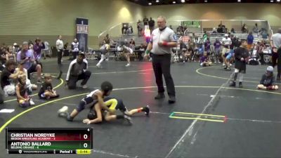 46 lbs Round 3 (6 Team) - Antonio Ballard, Belding Orange vs Christian Nordyke, Region Wrestling Academy