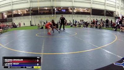 102 lbs Round 3 (6 Team) - Reanna Spangler, Kansas vs La`Raya Veazy, Indiana