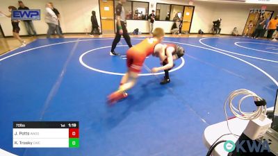 70 lbs Semifinal - Jake Potts, Wagoner Takedown Club vs Knox Trosky, Claremore Wrestling Club