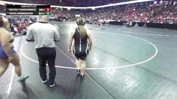 Girls 235 lbs Champ. Round 1 - Taryn Armbruster, Martin Luther-Girls vs Destiny Duesterbeck, Sheboygan North-Girls