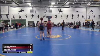 130 lbs Cons. Round 3 - Kristen Allsup, North Central College vs Lillian Sherer, Lock Haven