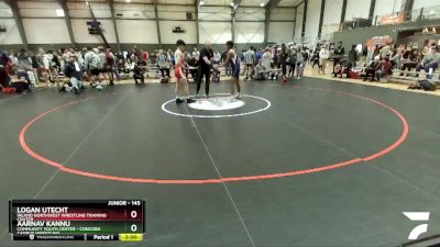 145 lbs Cons. Round 2 - Logan Utecht, Inland Northwest Wrestling Training Center vs Aarnav Kannu, Community Youth Center - Concord Campus Wrestling