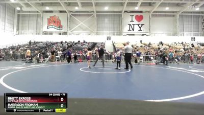 71 lbs Cons. Round 3 - Rhett Ekross, Cato Blue Devils Wrestling vs Harrison Froman, Purple Eagles Wrestling Academy