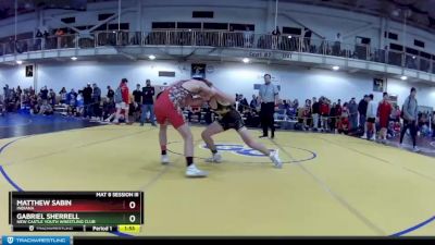 132 lbs Cons. Round 2 - Gabriel Sherrell, New Castle Youth Wrestling Club vs Matthew Sabin, Indiana