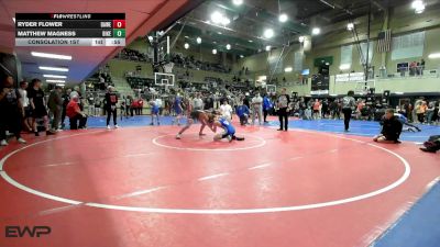 120 lbs Consolation 1st - Ryder Flower, DANIEL WEBSTER vs Matthew Magness, BISHOP KELLEY