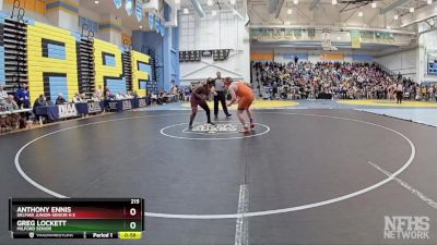 215 lbs Cons. Round 2 - Greg Lockett, Milford Senior vs Anthony Ennis, Delmar Junior-Senior H S