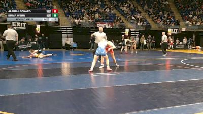 118 lbs Round Of 32 - Alaina Leonard, West Allegheny vs Emma Wehr, Northwestern Lehigh