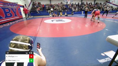 117 lbs Quarterfinal - Kambrey Phillips, Bristow vs Bella Morrison, Ponca City Girls