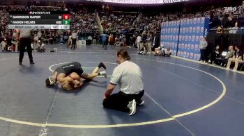 3A 126 lbs Quarterfinal - Kaden Helms, North Lincoln High School vs Garrison Raper, South Rowan High School