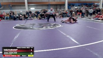 117 lbs Quarterfinal - Emma Rowland, Garden Valley vs Kaelyn Belknap, Gooding Middle School