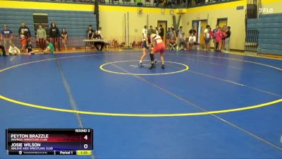 100 lbs Round 3 - Peyton Brazzle, Wamego Wrestling Club vs Josie Wilson, Abilene Kids Wrestling Club