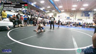 43 lbs Consi Of 4 - Theodore Mosby, Wyandotte Youth Wrestling vs Haxen Gibson, Wolfpak Wrestling