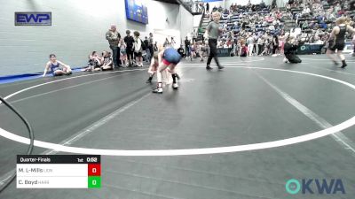 52 lbs Quarterfinal - Maverick Lester-Mills, Lions Wrestling Academy vs Caleb Boyd, Harrah Little League Wrestling