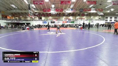 110 lbs Cons. Round 2 - Charisma Meeks, Baker University vs Elise Toste, University Of The Cumberlands