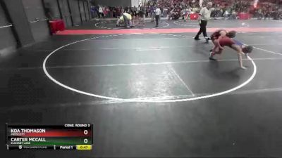 100 lbs Cons. Round 3 - Koa Thomason, Prescott vs Carter McCall, Elkhart Lake