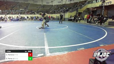 170 lbs Consolation - Cooper Perkins, Perkins-Tryon Youth Wrestling vs Sean Perez Jr, Jflo Trained