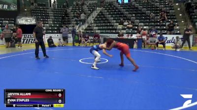 117 lbs Cons. Round 1 - Jayvyn Allami, OK vs Evan Staples, IA