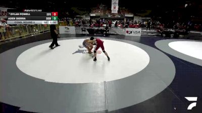 All Cadet Boys Freestyle Lower - 132 lbs Cons. Round 4 - Dylan Powell, South San Francisco Gator WC vs Aden Sierra, Sanger High School Wrestling